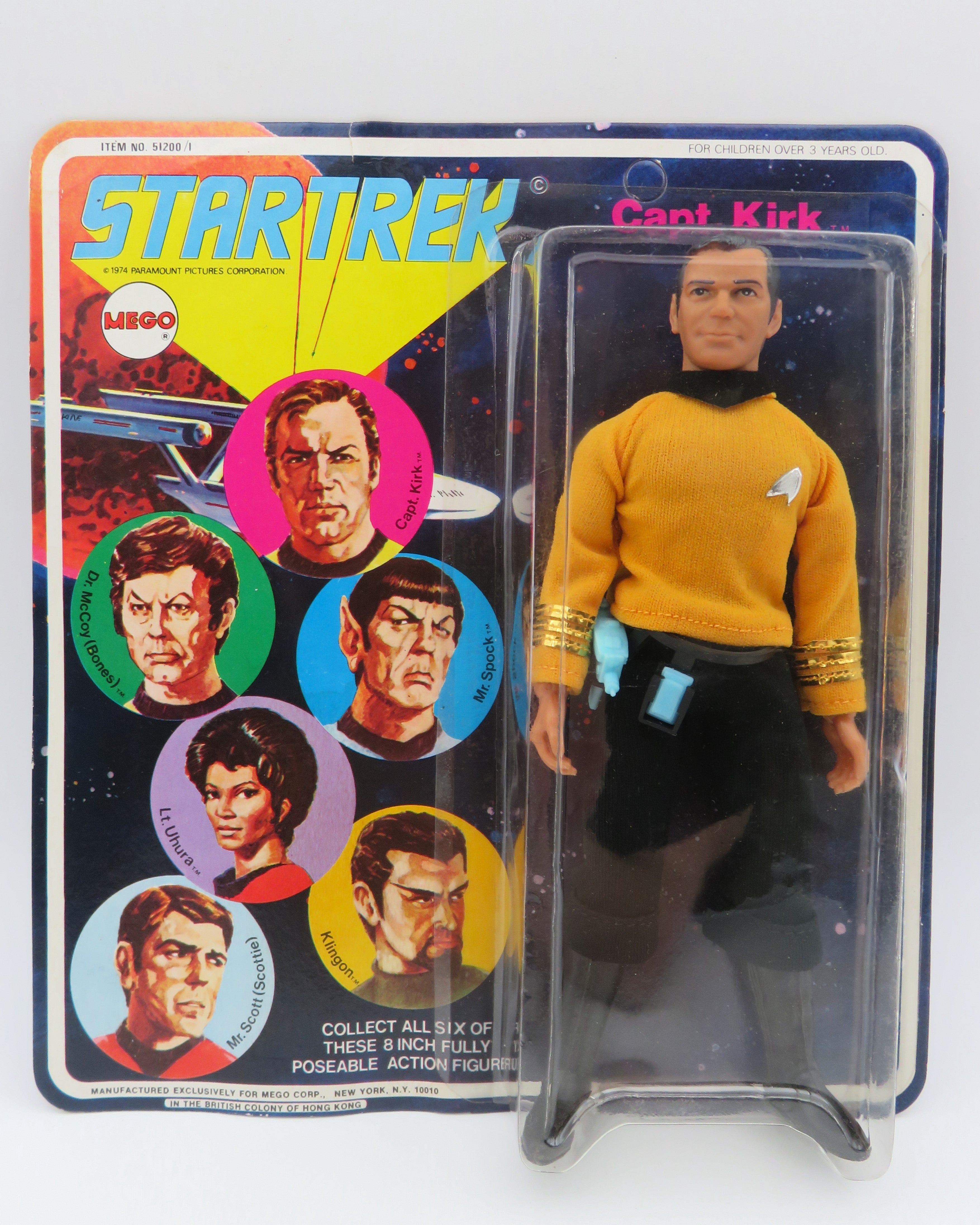 STAR TREK Captain Kirk 8" Action Figure - Mego Corp. (1974) Series 1 Vintage Toy